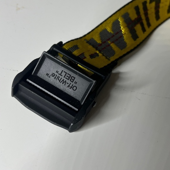 OFF WHITE Virgil Abloh 80” Industrial Belt in Classic Yellow & Black
